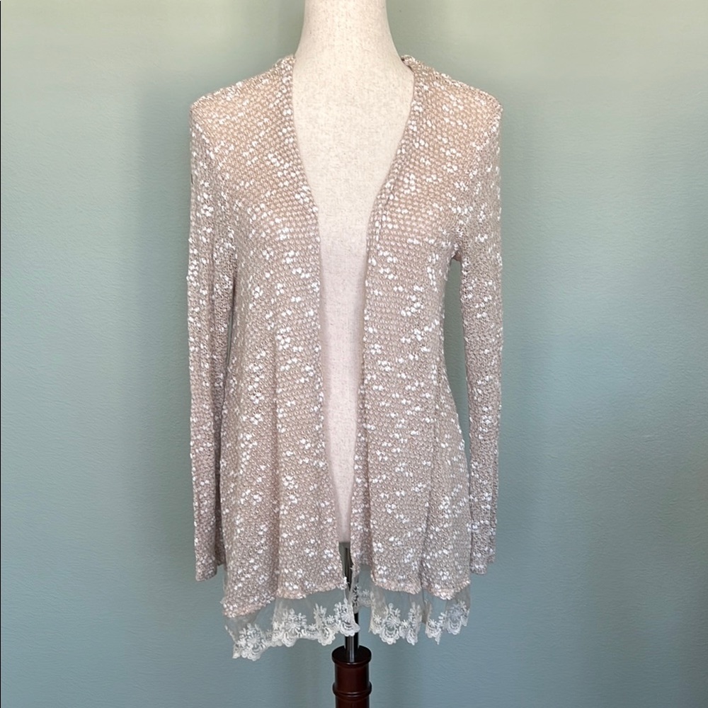 Blu Planet Beige Lace Women's Sweater